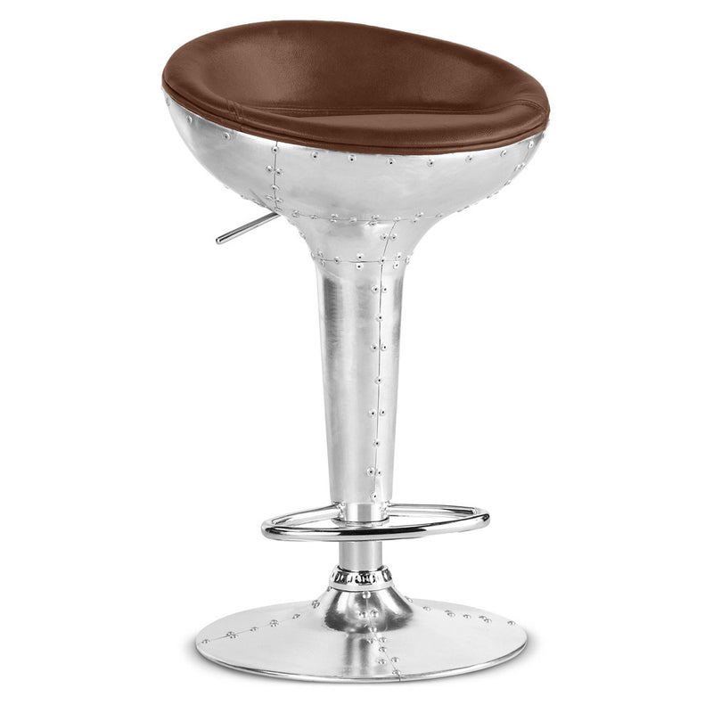 Okrągły metalowy stołek - w stylu lotniczym - 70 cm - Aviator