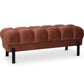 Chesterfield Style Bench Upholstered In Velvet With Iron Legs - Hamptons