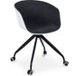 Chaise de bureau avec accoudoirs - Chaise de bureau à roulettes - Noir et blanc - Jodie
