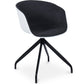 Chaise de bureau tapissée avec accoudoirs - Chaise de bureau noire et blanche - Jodie