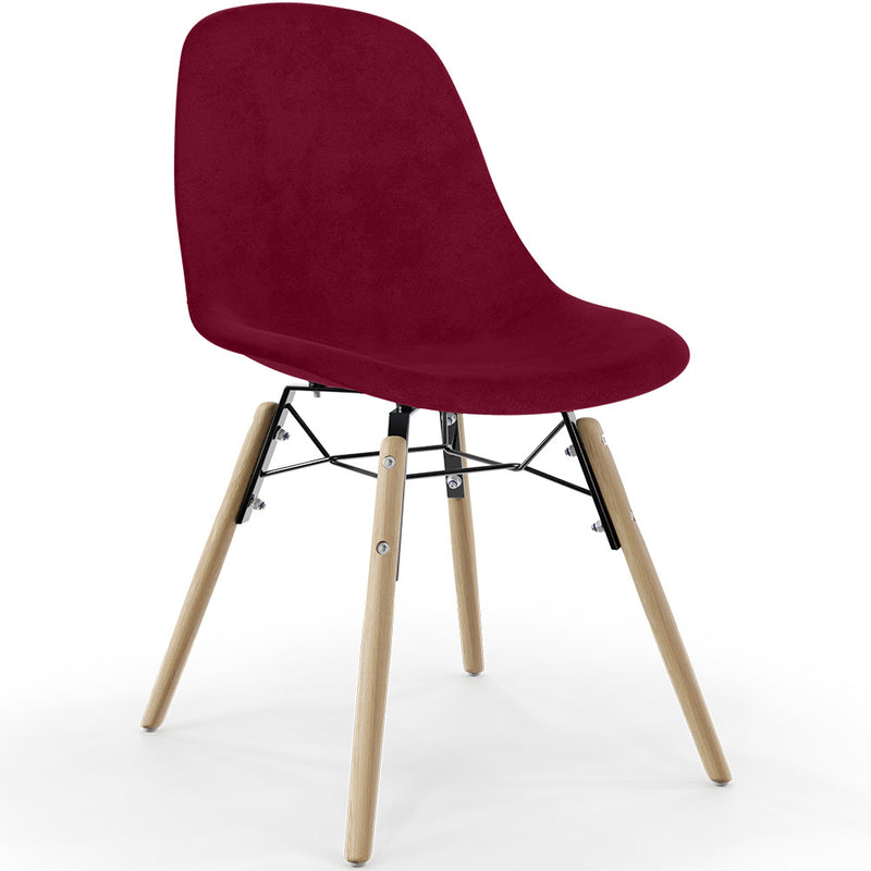 Velvet Dining Chair - Scandinavian Design and Wooden Legs - Skögur