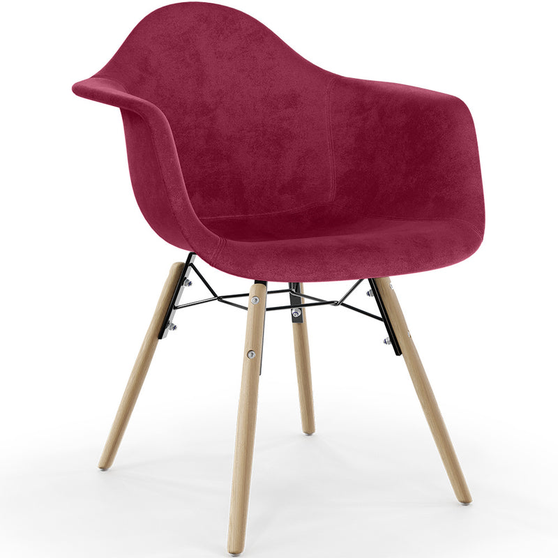 Velvet Dining Chair - Scandinavian Design and Wooden Legs - Nordika