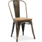 Cadeira de jantar Stylix com design industrial em metal e madeira clara - Nova edição