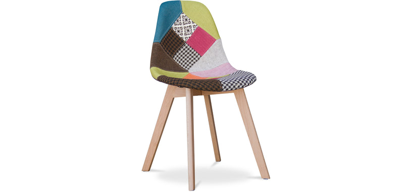 Cadeira de jantar Denisse de estilo escandinavo, design premium - Patchwork Simona