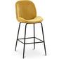 Velvet stool with backrest - Retro design - Elias