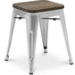 Taburete de Bar Diseño Industrial - Madera y Metal - 45 cm - Nueva Edición - Stylix