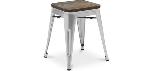 Industrial Design Bar Stool - Wood & Metal - 45 cm - New Edition - Stylix