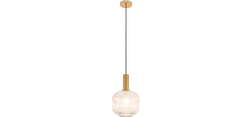 Pendant lamp in vintage style, glass and metal - Amelia
