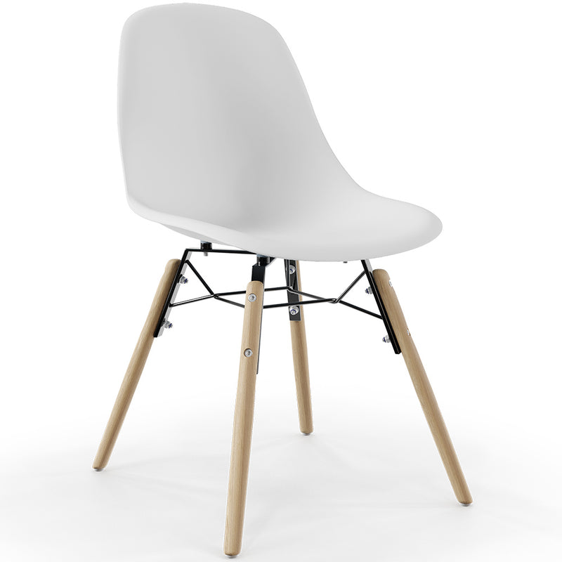 Dining Chair - Scandinavian Design - Wooden Legs - Pack of 4 - Skögur