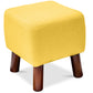 Square stool - Upholstered with linen - Wood - Nor