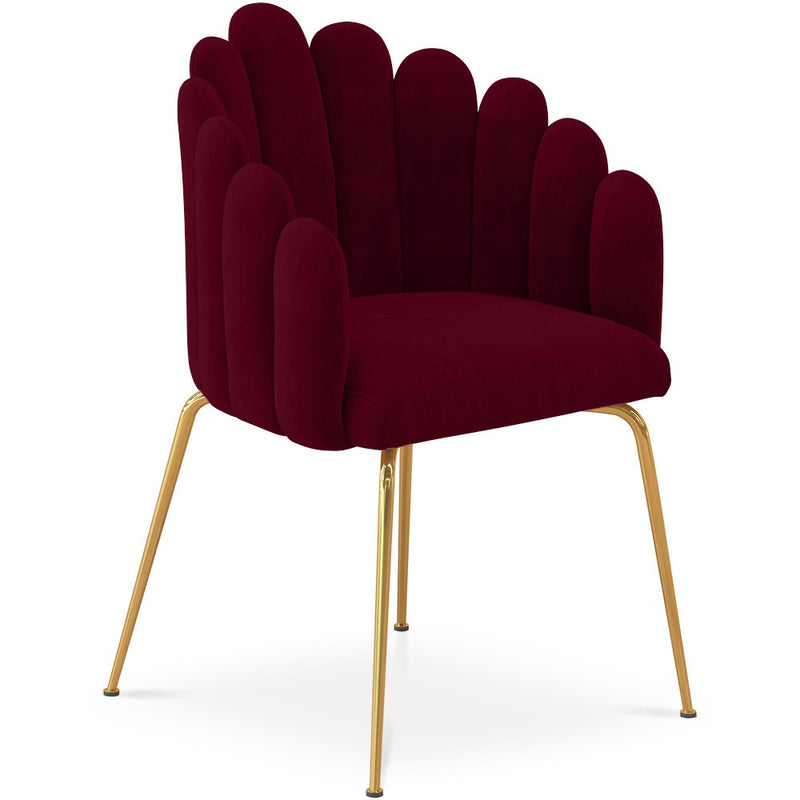 Dining Chair Shell Glam design in Velvet - Golden Legs - Shell