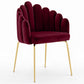 Chaise de salle à manger Shell design Glam en velours - Pieds dorés - Shell