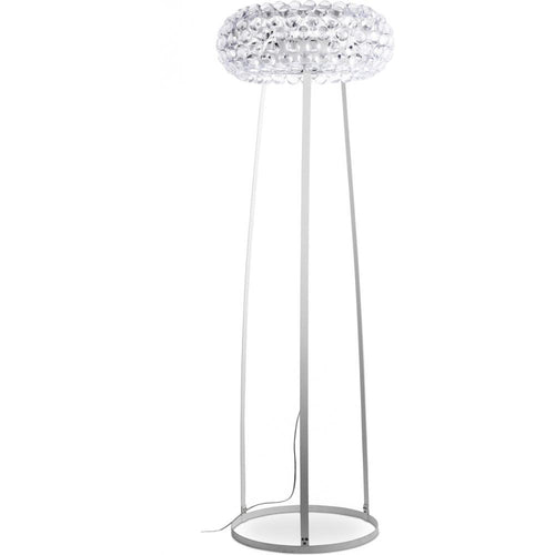 Lampa podłogowa - Duża lampa do salonu z kryształowymi guzikami - Savoni