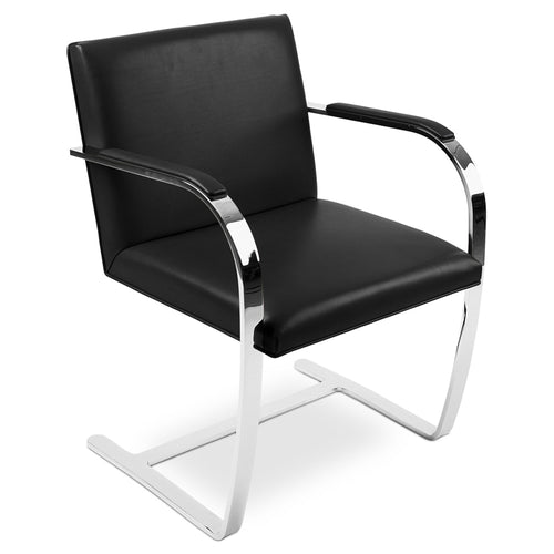Chaise de bureau avec accoudoirs - Chaise de bureau tapissée en simili cuir - Brama
