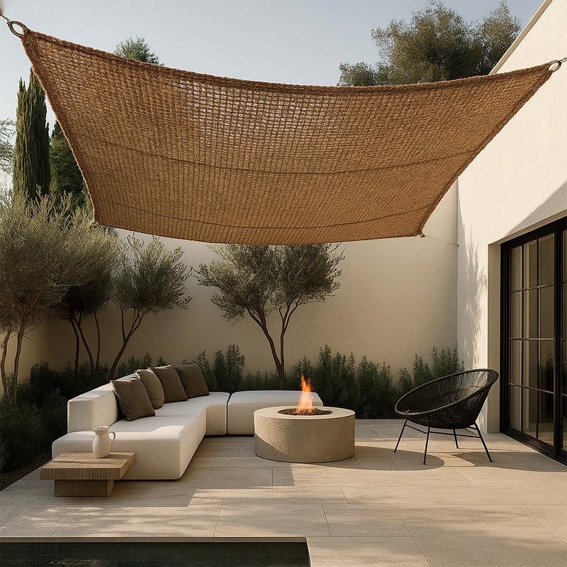Tenda in fibra di cocco 2x4M - Vela ombreggiante 100% naturale - Beige