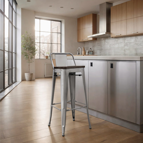 Bar Stool with Backrest - Industrial Design - 76cm - New Edition - Stylix - gallery 2