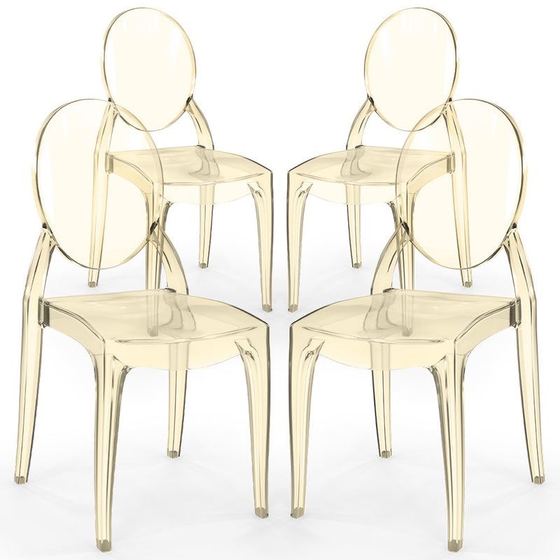 Pack of 4 Dining Chairs Transparent - Estilo Victoria