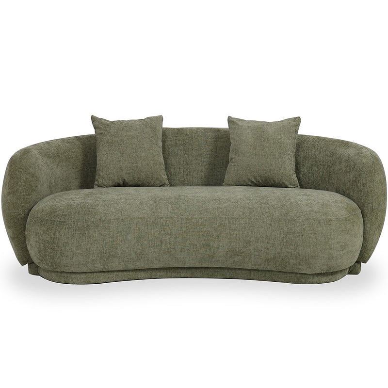 Curved Contemporary Style Design Sofa Upholstered in Chenille - 3 Seater - Curvy