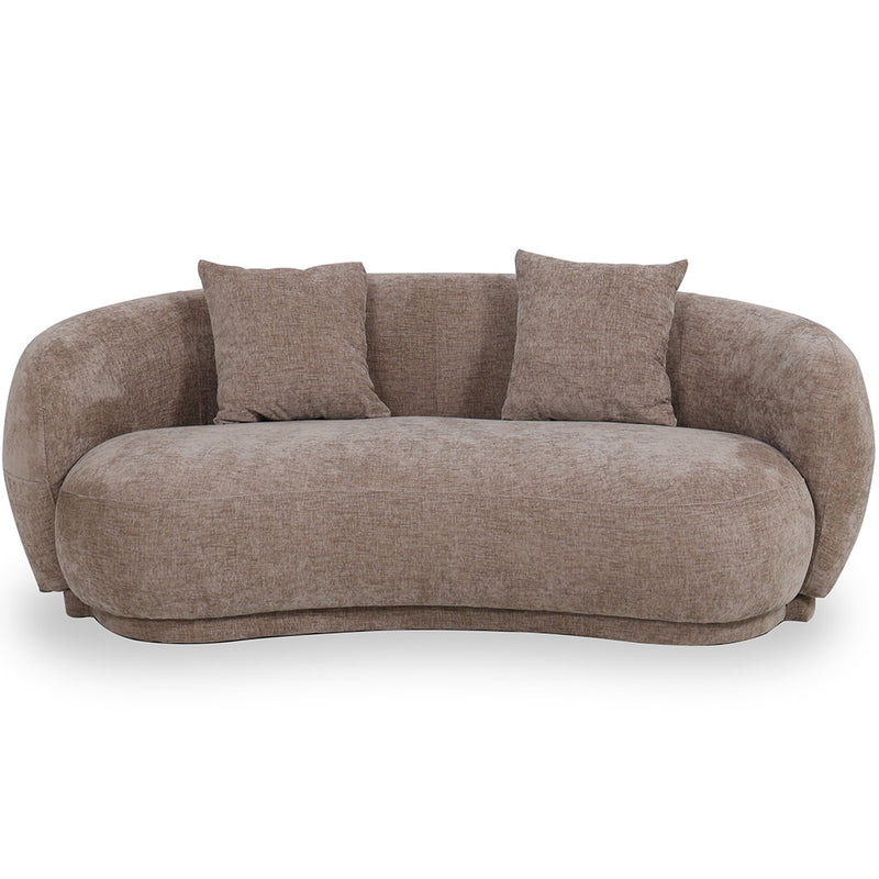 Curved Contemporary Style Design Sofa Upholstered in Chenille - 3 Seater - Curvy