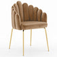 Chaise de salle à manger Shell design Glam en velours - Pieds dorés - Shell