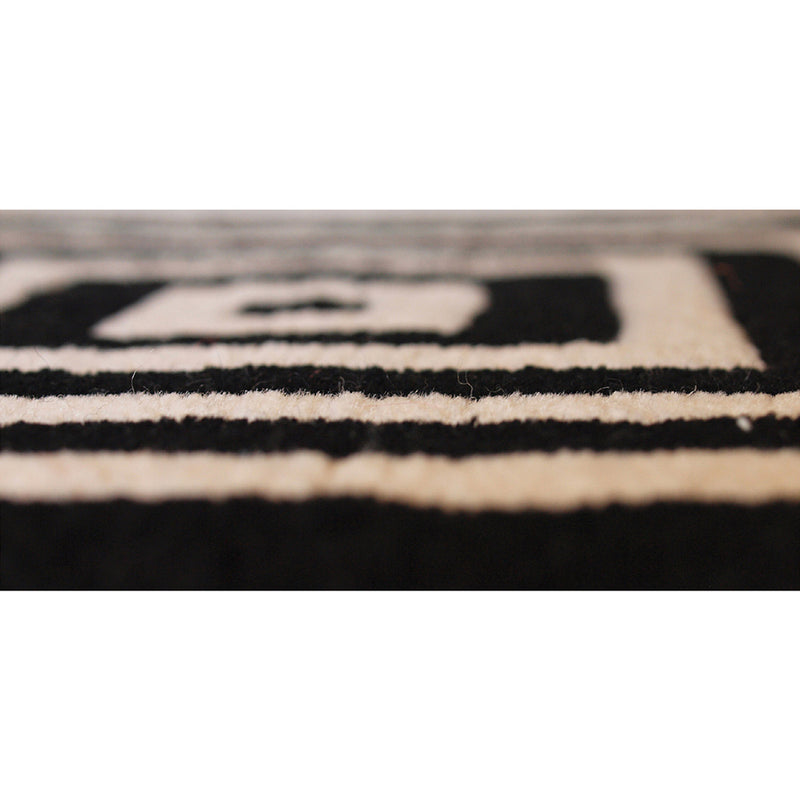 Square Wool Rug – Black & White Geometric Design – 200 x 200 cm – Pymer - gallery 2