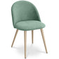 Dining Chair Upholstered in Fabric - Scandinavian Style Solid Natural Wood Style Legs- Evelyne