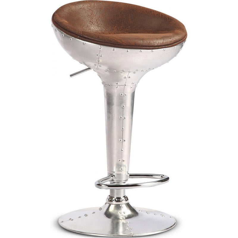 Tabouret rond en métal - style aviateur - 70 cm - Aviator