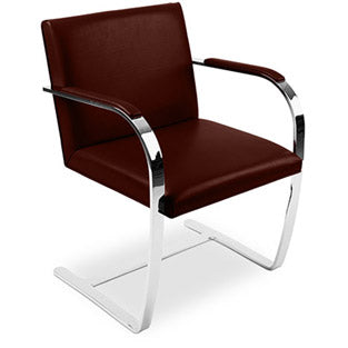 Chaise de bureau avec accoudoirs - Chaise de bureau recouverte de cuir - Brama