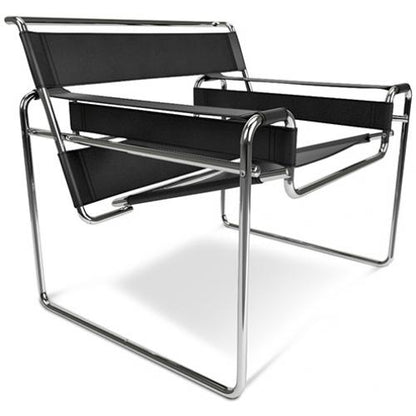 Lounge Chair - Leatherette & Metal - Ivan