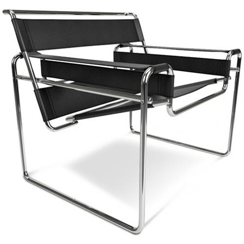 Lounge Chair - Leatherette & Metal - Ivan