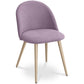 Dining Chair Upholstered in Fabric - Scandinavian Style Solid Natural Wood Style Legs- Evelyne