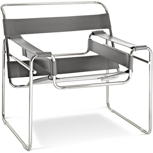 Lounge Chair - Leatherette & Metal - Ivan