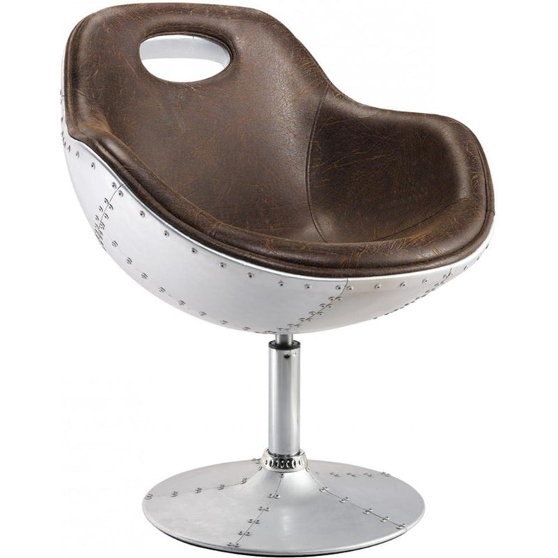 Aviator Design Swivel Armchair - Upholstered in PU - gallery 4
