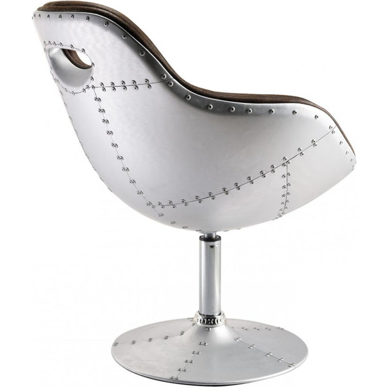 Aviator Design Swivel Armchair - Upholstered in PU - gallery 2