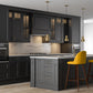 Gepolsterter Stoffhocker - Skandinavisches Design - 76cm - Evelyne
