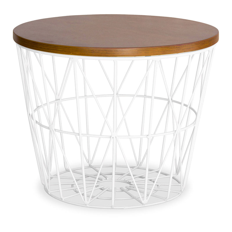 Table d'appoint ronde - Design industriel - Bois et métal - Basker