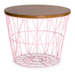 Table d'appoint ronde - Design industriel - Bois et métal - Basker