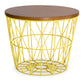 Round Side Table - Industrial Design - Wood and Metal - Basker