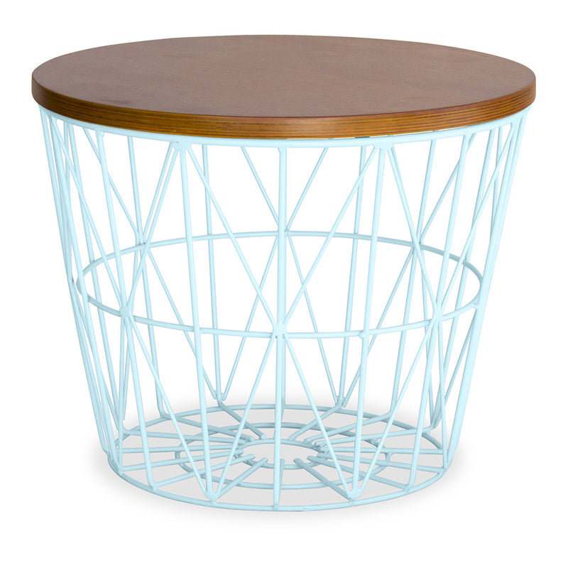 Table d'appoint ronde - Design industriel - Bois et métal - Basker