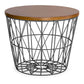 Table d'appoint ronde - Design industriel - Bois et métal - Basker
