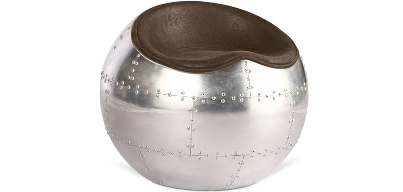 Chaise de Salon - Chaise Design Boule - Cuir et Métal - Circle