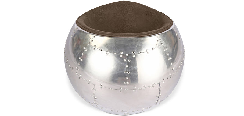 Chaise de Salon - Chaise Design Boule - Cuir et Métal - Circle