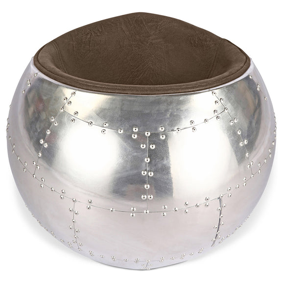 Living Room Chair - Ball Design Chair - Leather and Metal - Circle - gallery 5
