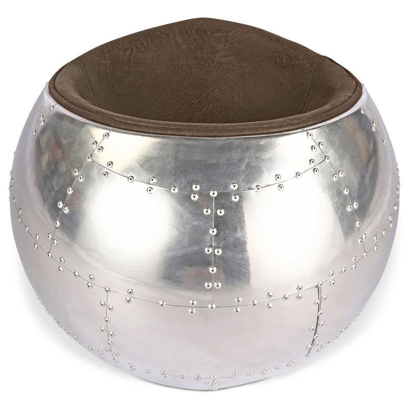 Living Room Chair - Ball Design Chair - Leather and Metal - Circle - gallery 5