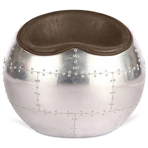 Living Room Chair - Ball Design Chair - Leather and Metal - Circle - gallery 1