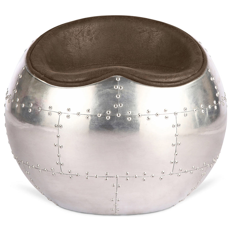 Living Room Chair - Ball Design Chair - Leather and Metal - Circle - gallery 1