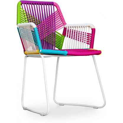 Chaise d'extérieur avec accoudoirs - Chaise de jardin - Multicolore - Frony