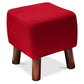 Square stool - Upholstered with linen - Wood - Nor
