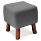 Square stool - Upholstered with linen - Wood - Nor