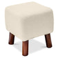 Square stool - Upholstered with linen - Wood - Nor